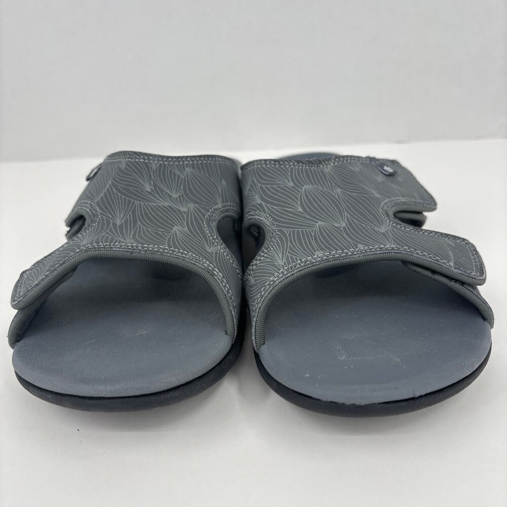 Spenco Wave Slide Sandals Size 10 Gray Orthotic Comfort Arch Support Adjustable - Picture 6 of 9